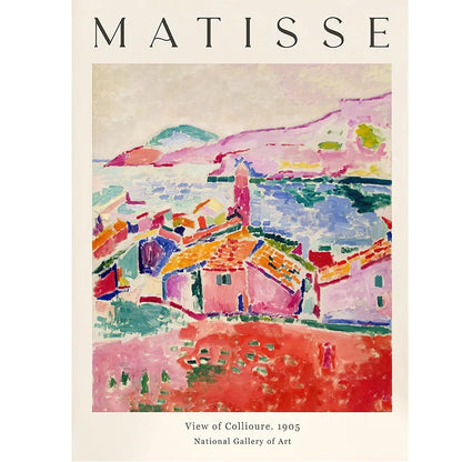 Vintage Abstract Matisse Exhibition Mid Century Landscape Wall Art Posters Canvas Painting Prints Pictures for Room Home Deco