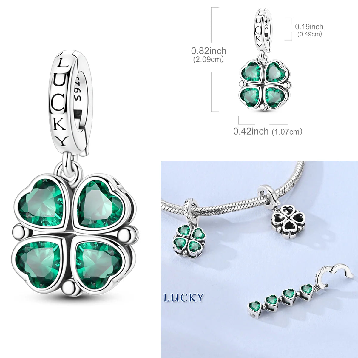 2026 Charms Bead 925 Sterling Silver Pink Butterfly Luminous Firefly Dangle Fit Bangle Bracelet Necklace DIY Jewelry - KTC204