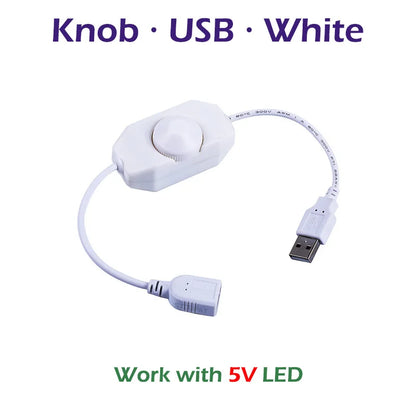 Touch / Knob / Button Switch Dimmer Brightness Adjust for 3528 5050 COB LED Strip Light DC 12V 24V USB 5V Stepless Dimming - 