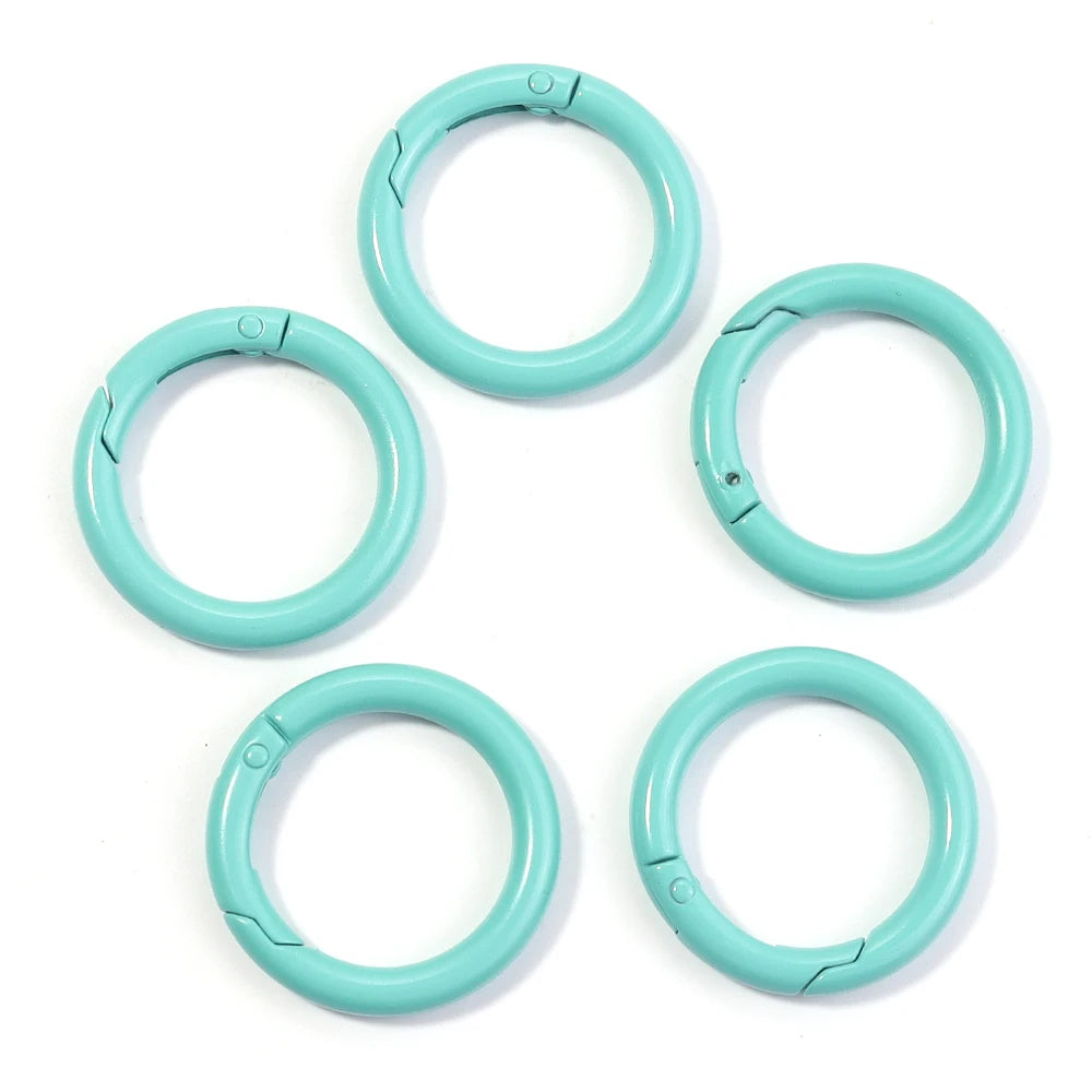 5-10pcs/lot Colorful Spring Clasps Openable Round Carabiner Keychain Bag Clips Hook Dog Chain Buckles Connector For DIY Jewel