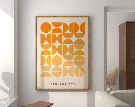 Mid Century Bauhaus Geometric Canvas Prints Poster Retro Abstract Wall Art Painting Pics for Modern Living Room Home Decorati