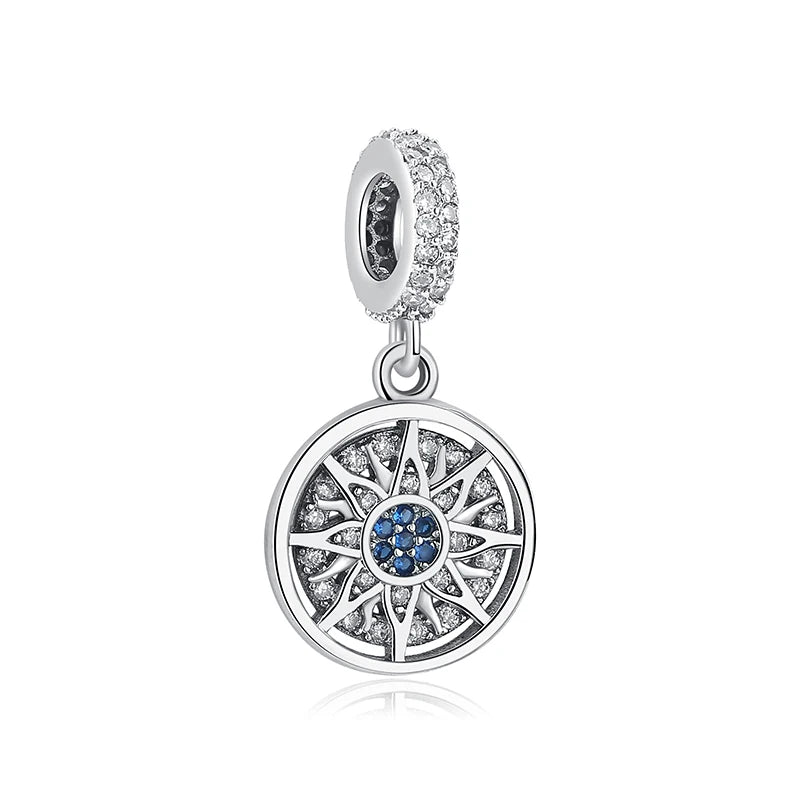 925 Sterling Silver Charms Fit Original Bracelets Star Moon Sun Spaceman Pendant Beads DIY Women Necklaces Jewelry - 7