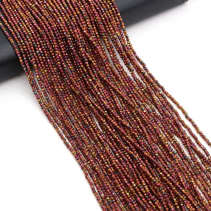 Natural Stone Beads Small Round Beads Mix Color Faceted Loose Spacer Beaded for Jewelry Making DIY Bracelet Necklace Accessor