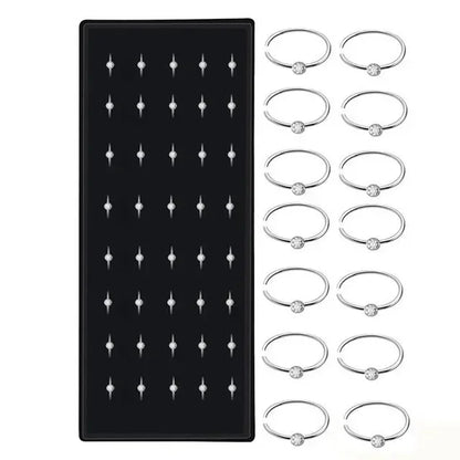 Fashion Crystal Stainless Steel Nose Stud Piercing for Women Hypoallergenic 1.8mm Nose Ring Straight/L/Screw Shaped Body Jewe