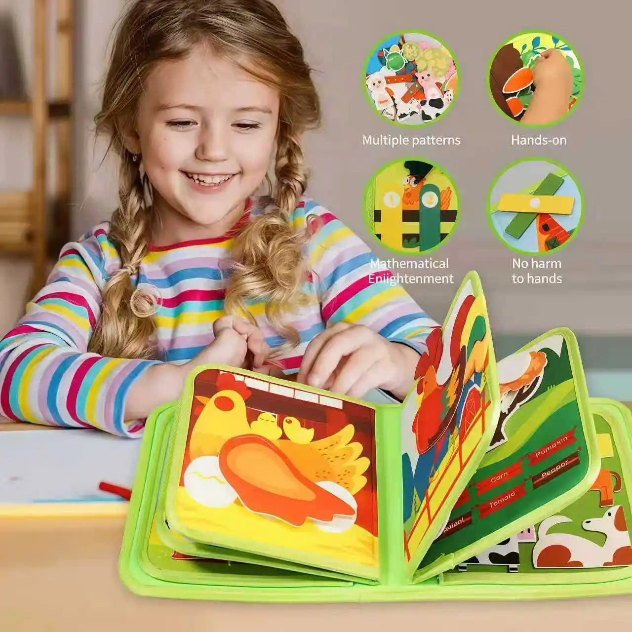 Baby Early Education Schoolbag Safe Felt Interactive Busy Board Alphabet Educational Toy for Children Felt Alphabet Learning 