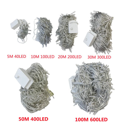 Christmas Lights 5M 10M 20M 30M 50M 100M Led String Fairy Light 8 Modes Christmas Lights For Patio Wedding Party Holiday Ligh