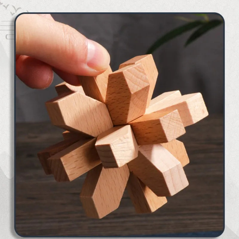 New Wooden Kong Ming Lock Lu Ban Lock IQ Brain Teaser Educational Toy Children Montessori 3D Puzzles Game Unlock Toys Kid Adu