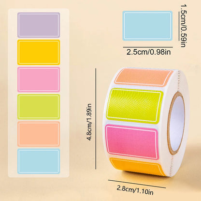 500 Waterproof Colored Labels Stickers Color-Coding Removable Labels Solid Colors Tags for Inventory Address File Classificat