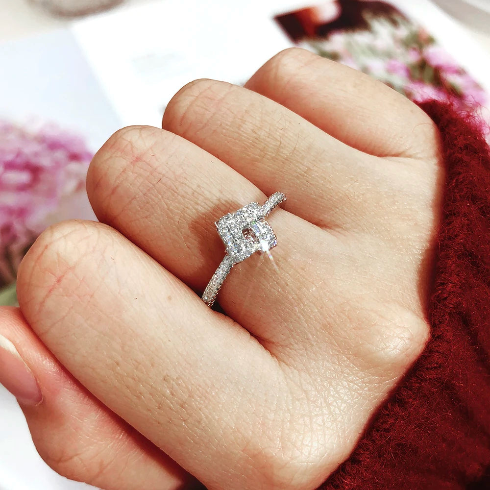 Dainty Minimalist Stacking Ring For Women Trend Cubic Zircon Gold Color Crystal Finger Accessories for Female Jewelry Gift R7