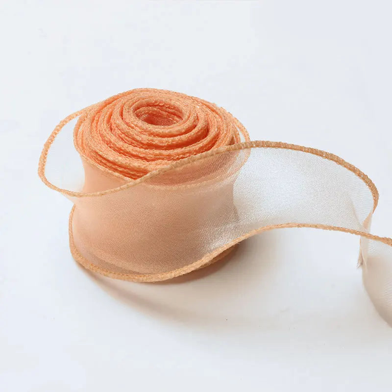 10Yards Fishtail Chiffon Ribbon Wavy Edged Organza Ribbon For DIY Crafts Bouquet Gift Wrapping Wedding Decoration Sewing Acce
