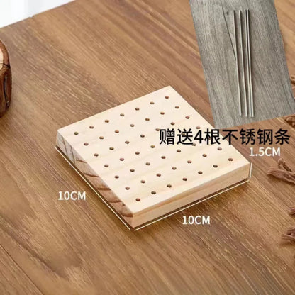 Wooden Crochet Blocking Board with Grid and Pins for Knitting Granny Squares Projects DIY Craft Gift for Beginners Adults - W