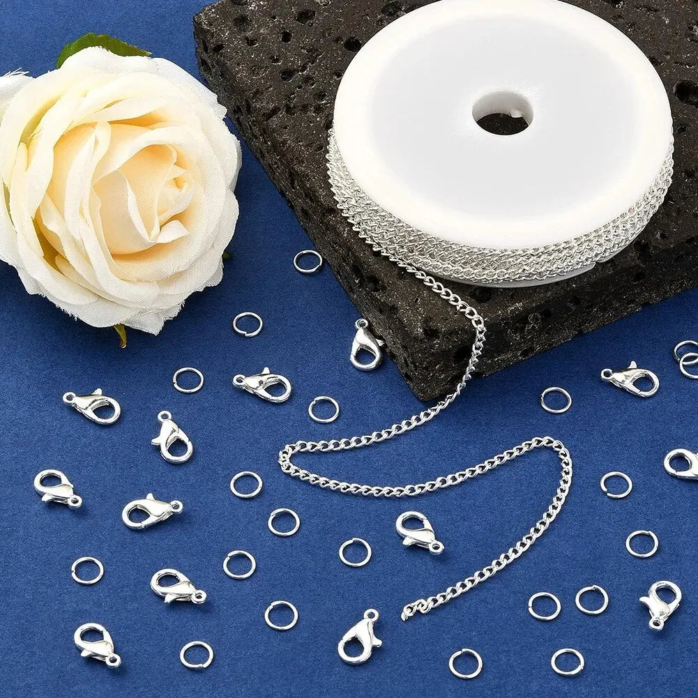 5M Chains Jewelry Making Supplies, Cable Link Chains For Making Jewelry Necklace Earring Bracelet Findings DIY Craft Kit