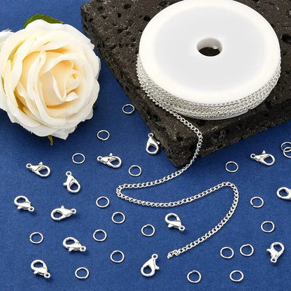5M Chains Jewelry Making Supplies, Cable Link Chains For Making Jewelry Necklace Earring Bracelet Findings DIY Craft Kit