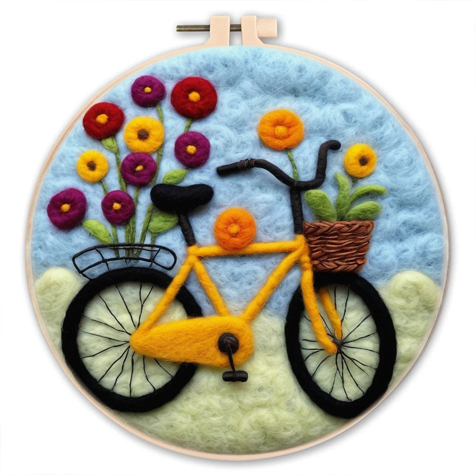 Needle Felting Kit For Beginner Wool Painting Kit DIY Felt Wool Needle Felt Set Tool Landscape Gift Picture For Home Decors -