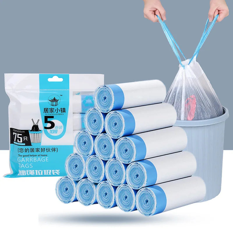 45x50cm Scented Drawstring Trash Bags - Thickened Large Fragrant Garbage BagswithHandles, 4 Scents (Rose/Lavender/Lemon/Vanil