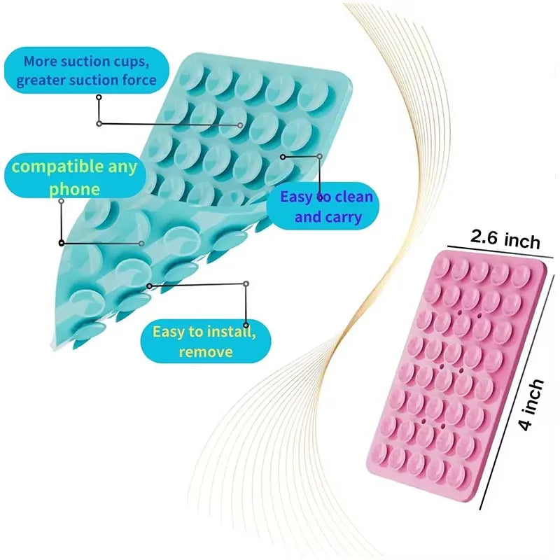 Silicone Suction Cup Phone Stand with Strong Double-Sided No-Hand Grip, Video Fixing Pad, Silicone Rubber Suction, Silicone C