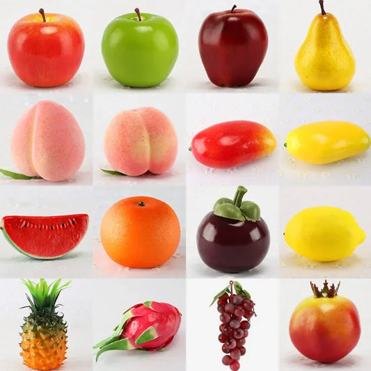 Artificial Fruits and Vegetables Home Decoration Fake Orange Peach Apple Pear Grape Lemon Peach Ornament Food Photography Pro