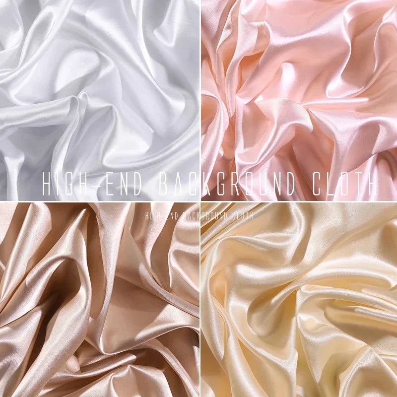 Silky Luster Cloth Backdrop Satin Fabric Glossy Background for Photographic Studio Luxury Style for Jewelry Necklace Shooting