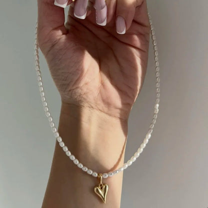 New Irregular Choker Vintage Zircon Heart Pendant Necklace For Women Female Pink & white Stone Chain Valentine's Gift N0548