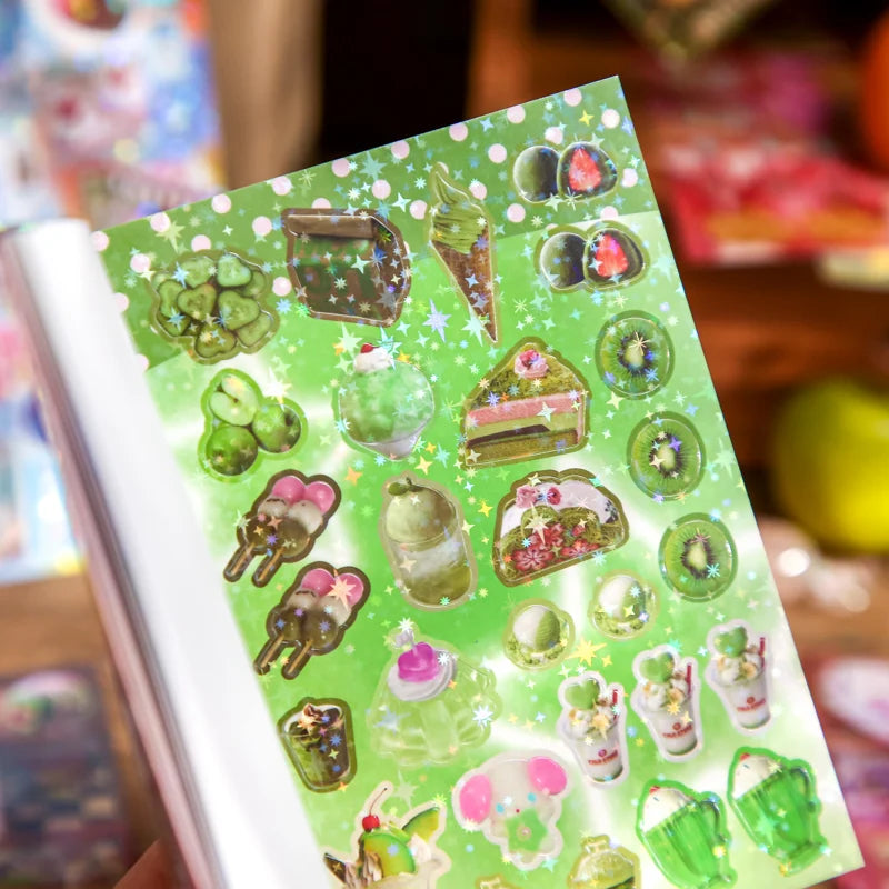 30sheets Showa Fantasy Series Kawaii Flash Die Cut Sticker Book DIY Junk Journal Diary Scrapbooking Material Stationery Stick