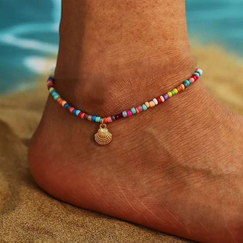 Bohemia Shaped Anklets for Women Foot Jewelry Summer Beach Barefoot Bracelet Ankle on Leg Chian Ankle Strap Accessories
