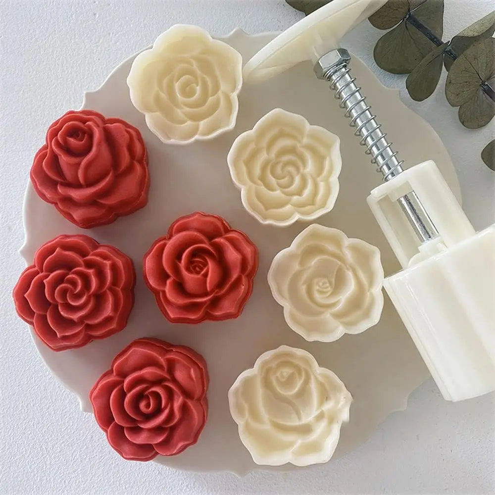 1 set DIY Mooncake Mold Plastic Hand Press Pastry Mold Hand Press Mung Bean Cake Model Pastry Embossing Make Kitchen Baking T