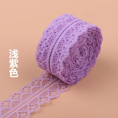 (10Meters/Roll) 3cm Non-Stretchy Lace Ribbon White Black Red Blue Purple Green Pink Yellow Orange DIY Crafts Flower Decoratio