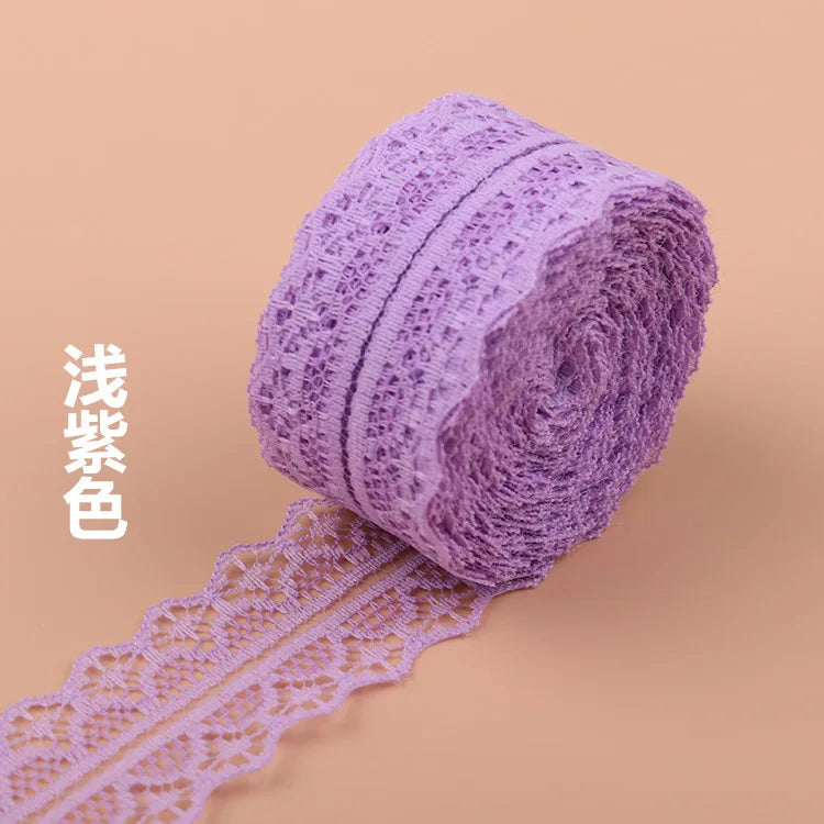 (10Meters/Roll) 3cm Non-Stretchy Lace Ribbon White Black Red Blue Purple Green Pink Yellow Orange DIY Crafts Flower Decoratio