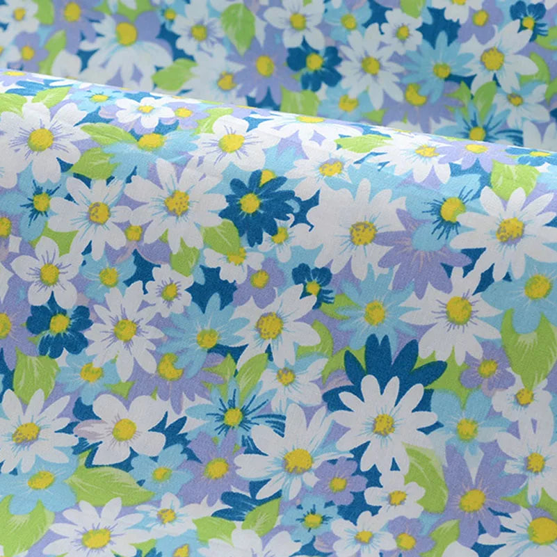 Floral Fabric Flower Cotton Printed Poplin Quilting Clothes Patchwork Muslin Sewing Accessories - J041