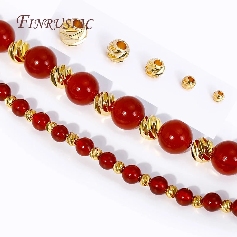 18K Gold Plated Spacer Bead For Jewelry Making,2.5-6mm Beads Separators,Decorative Beads For Bracelets,DIY Accessories