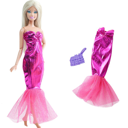 New Fashion Doll Dress Daily Outfit Girl Party Skirt Cute Mini Gown With Bag Clothes for 1/6 Doll DIY Accessories Baby Toys -