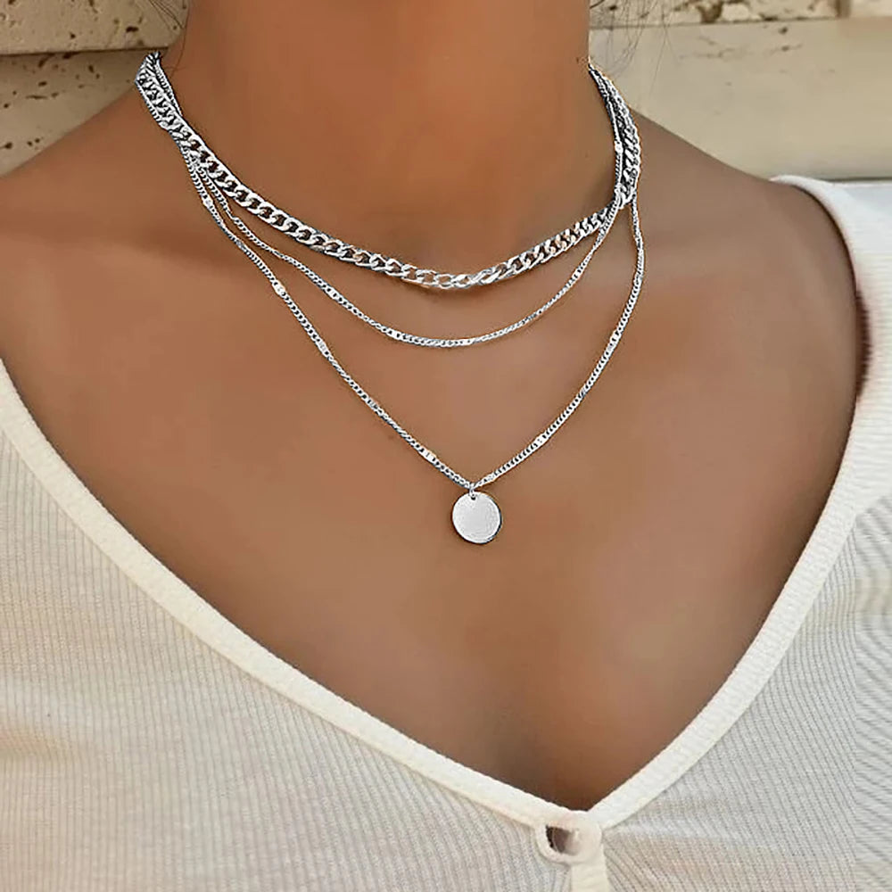 Vintage Necklace on Neck Gold Color Chain Women's Jewelry Layered Accessories for Girls Aesthetic Gifts Fashion Pendant 2025