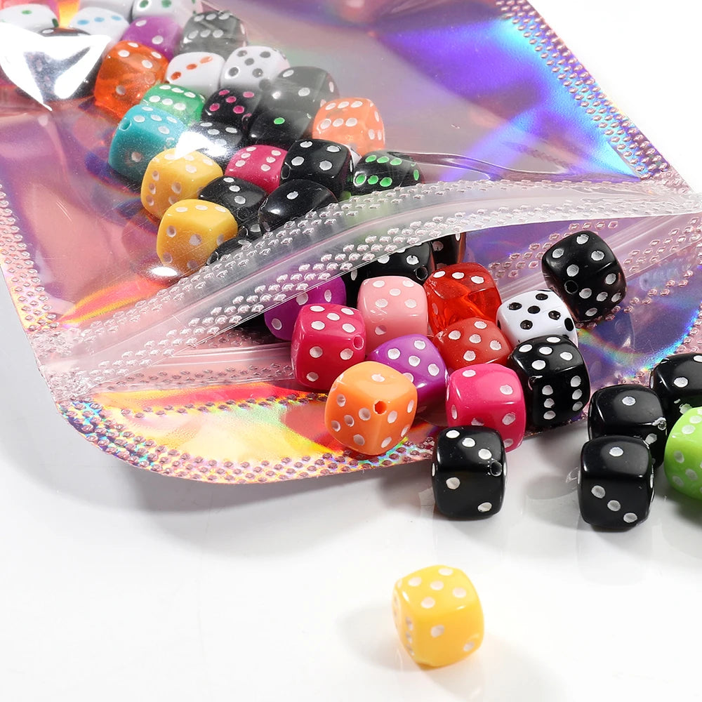 50pcs Iridescent Self Sealing Bags Pink Laser Plastic Pouches Resealable Zip Lock Packaging for Jewelry Display Retail Bags