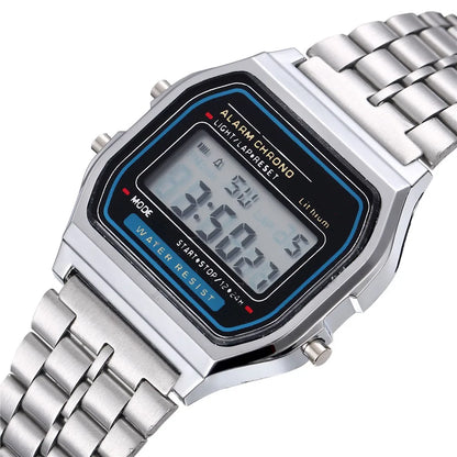 Luxury LED Digital Watch for Men Stainless Steel Men's Electronic Wristwatch Simple Business Gold Sliver Mens Watch Reloj Hom