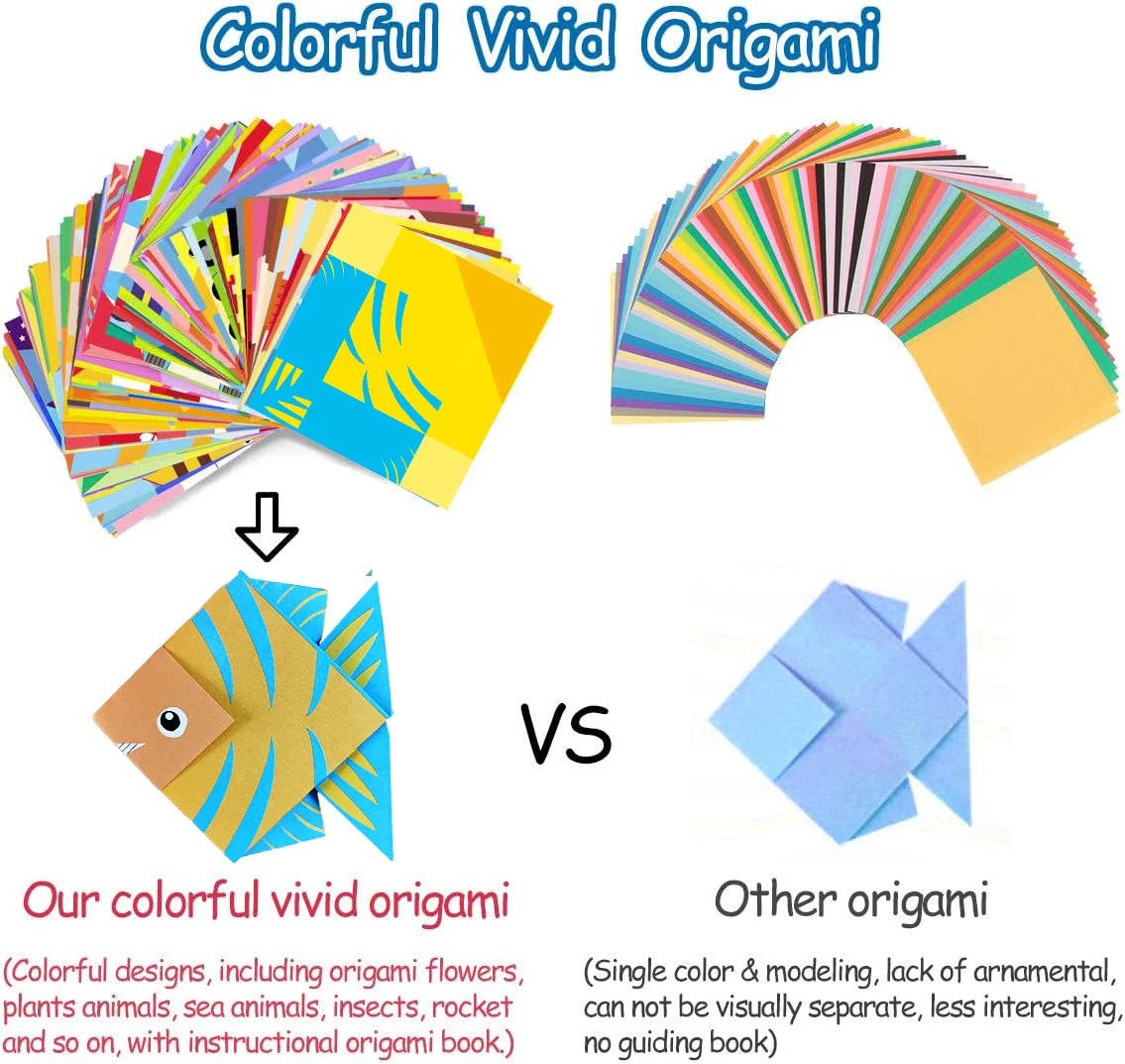 Origami Kit 30/96 Sheets Origami Paper Craft Guiding Book DIY Art Craft Projects Supplies for Beginners Children Kids Boys Gi