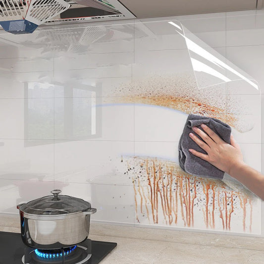 Transparent Wallpaper Kitchen Electrostatic Adsorption Protective Film Oil Proof Wall Sticker Decorative Film Wall Papers Hom