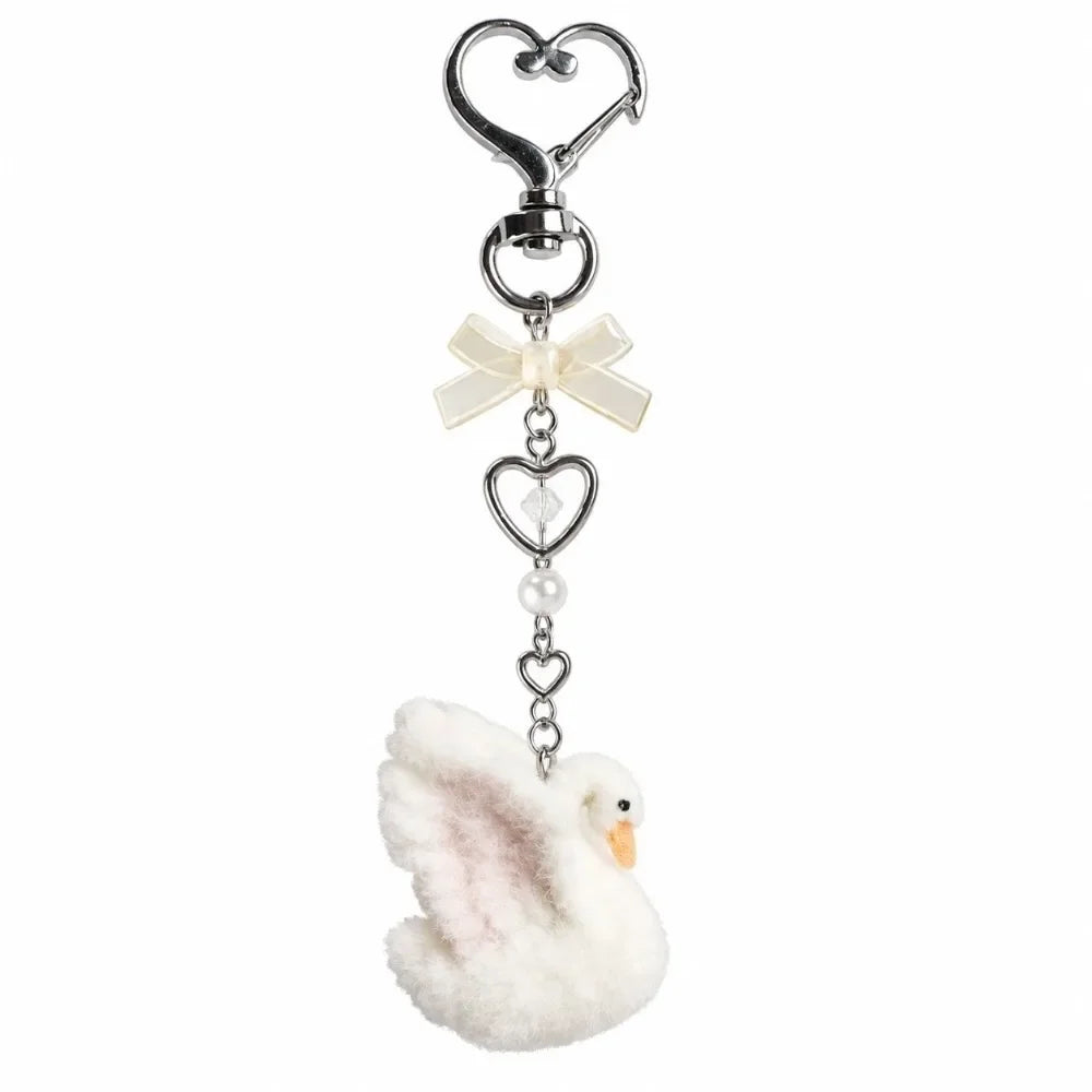 Cute Portable Deer Keychain 11.5cm Length Korean Style Phone Charms Handmade DIY Bead Case - C5