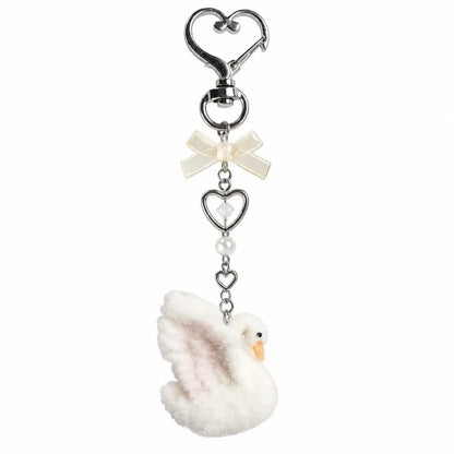 Cute Portable Deer Keychain 11.5cm Length Korean Style Phone Charms Handmade DIY Bead Case - C5