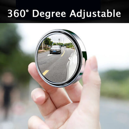 2Pcs 360 Degree Adjustable Blind Spot Mirror Car Auxiliary Rearview Convex Mirror Round Frame Wide Angle Mirrors for Car Reve