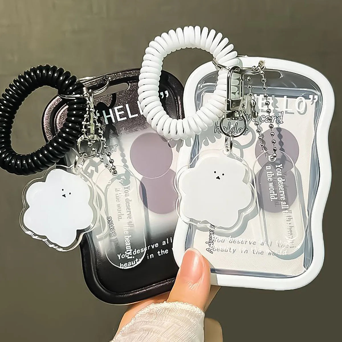 Creative Design Kpop Photocard Holder Transparent Card Holder Keychain Photo Sleeves Bus Card Student Card Case Photo Protect