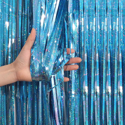 2/3M Party Background Wedding Decoration Foil Fringe Curtain Sequin Bachelorette Photo Backdrop Wall Curtain Birthday BabySho