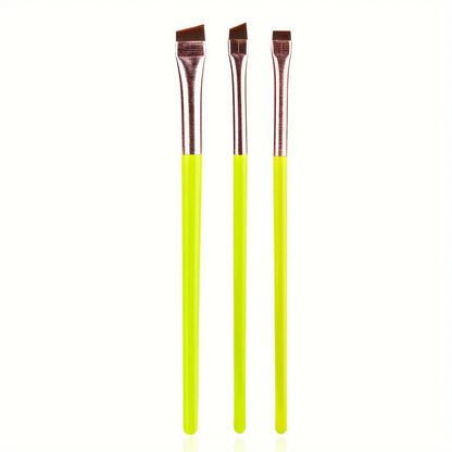 3pcs Makeup Brush Set, Blade Eyeliner Brush Fine Oblique Head Eyebrow Brush Outline Eyeliner Ultra-Thin Eye Shadow Brush Make
