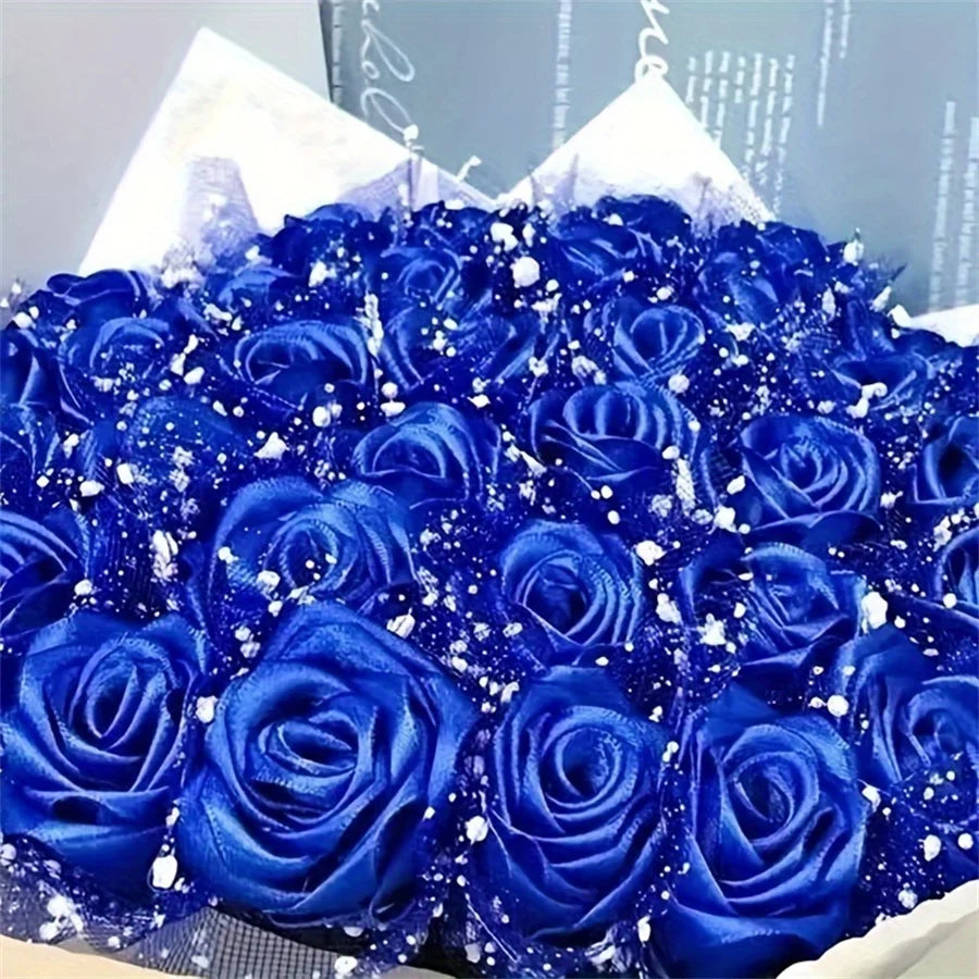Handcrafted Silk Ribbon Rose Wrapping Paper - Versatile for Bouquets, Home & Office Decor | Available in Multiple Colors
