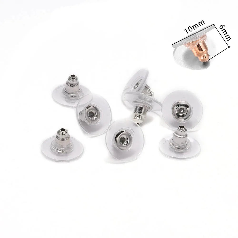 200-2000pcs Soft Silicone Rubber Earring Back Stoppers for Stud Earrings DIY Earring Findings Accessories Bullet Tube Ear Plu