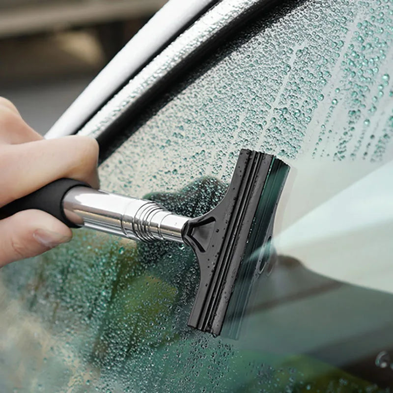 Car Rearview Mirror Wiper Cleaning Tool Auto Glass Mist Cleaner Scraper Car Accessories Handle Telescopic Window Cleaning Bru