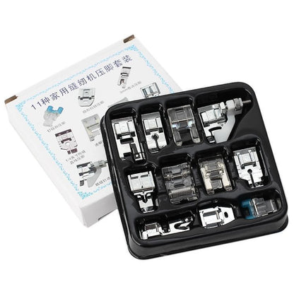 11 PCS Sewing Machine Presser Foot Set For Singer Brother Babylock Janome Snap On Low Shank Sewing Machine Accessories - 11 P