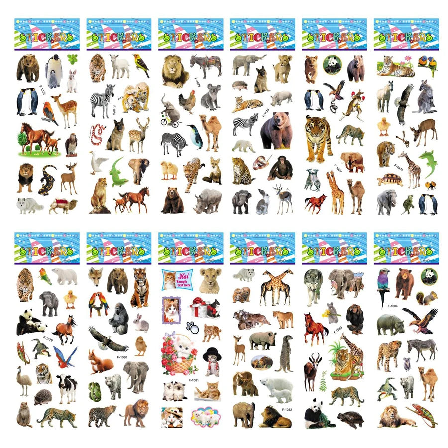 5 Sheets Kids Stickers Puffy Stickers for Children Birthday Christmas New Year Gift for Girl Boy Scrapbooking Cartoon Sticker