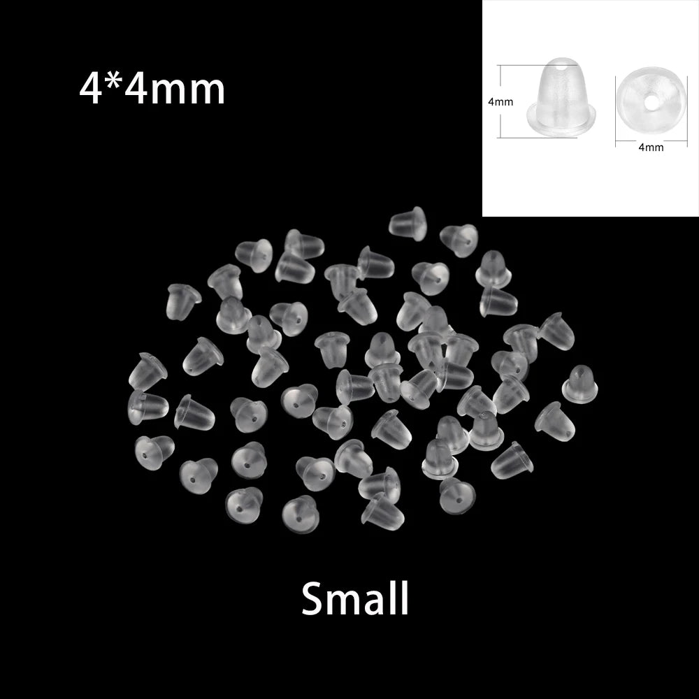 200-2000pcs Soft Silicone Rubber Earring Back Stoppers for Stud Earrings DIY Earring Findings Accessories Bullet Tube Ear Plu