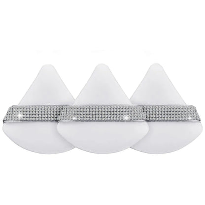 Diamond Triangle Velvet Setting Puff Ribbon Detail Powder Sponge Smooth Finishing Soft Puff for Loose Pressed Powder Applicat