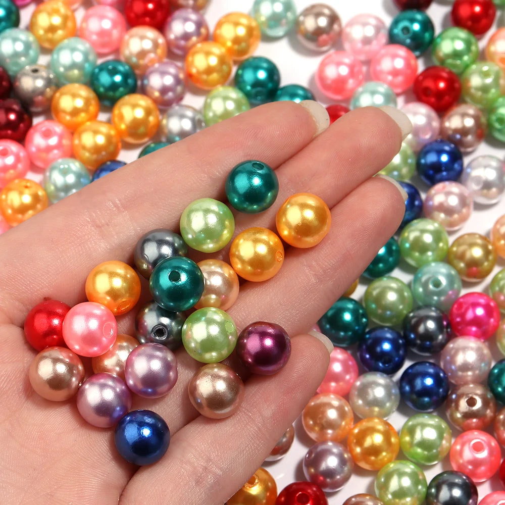 50-1000pcs/Lot Round ABS Imitation Pearl Beads Loose Beads Plastic Acrylic Spacer Bead For Jewelry Making Diy Bracelet Neckla